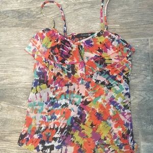 Floral sheer flowy tank
